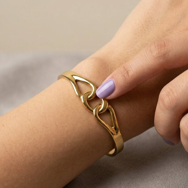 Bracelete Trabalhado Elos em Aço