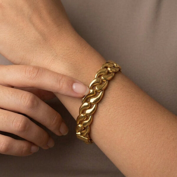 Bracelete Trabalhado Gotinhas em Aço