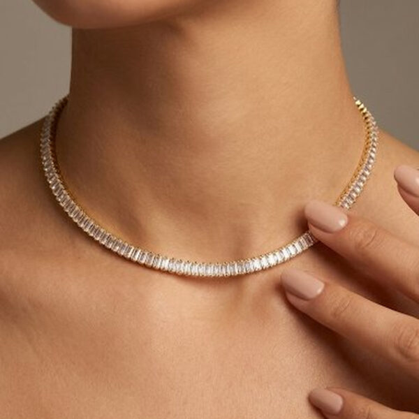 Choker Riviera Cravejado Banhado em Ouro 18k