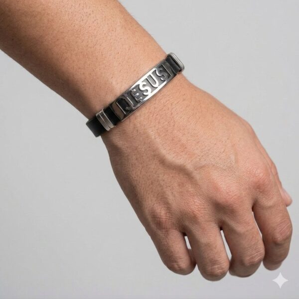 Pulseira Jesus em Aço