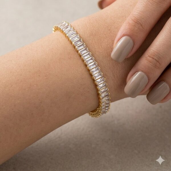 Pulseira Riviera Cravejado em Aço