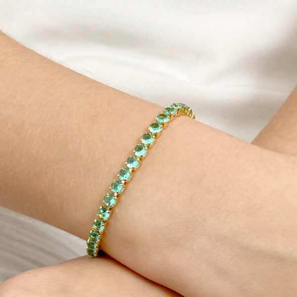 Pulseira Riviera Cravejado Banhado em Ouro 18k