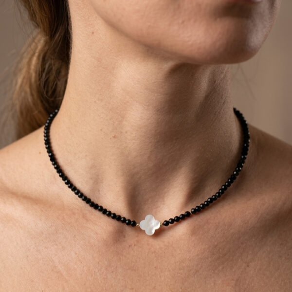 Choker cristais trevo banhado ouro 18k premium atacado