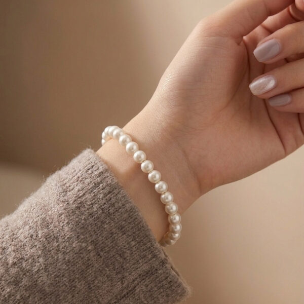 Pulseira pérola shell 6mm banhado ouro 18k premium atacado