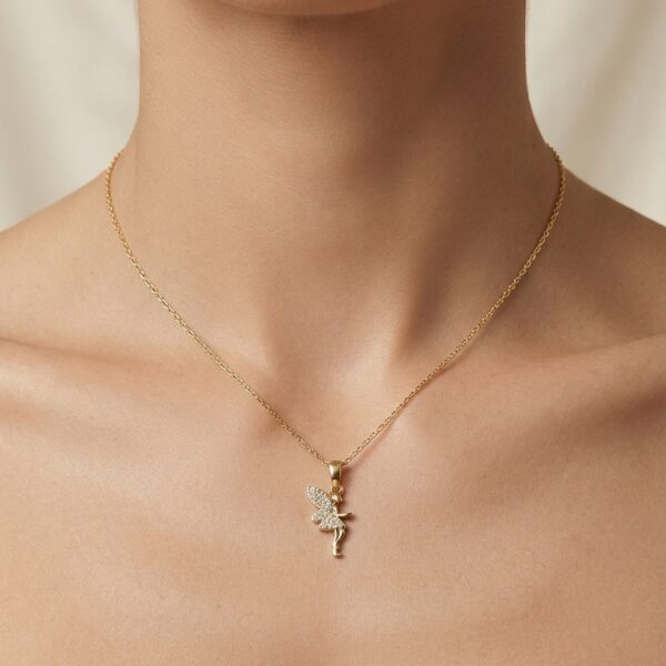 Colar fada cravejado banhado ouro 18k premium atacado