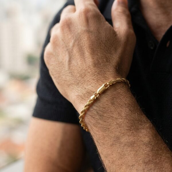 Pulseira elo baiano 5mm aço premium atacado
