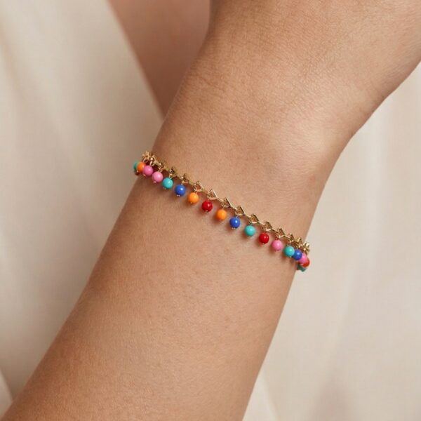 Pulseira resinada banhado em ouro 18k premium atacado