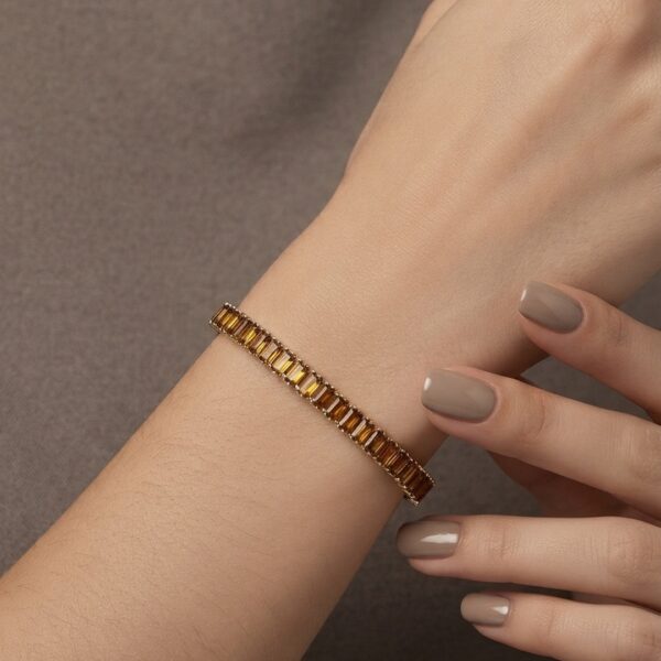 Pulseira Riviera trabalhada banhada ouro 18k premium atacado