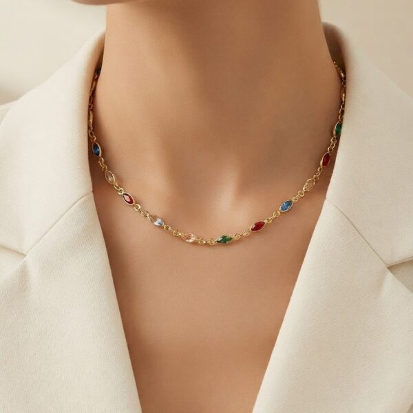 Choker 35cm trabalhado cravejado banhado ouro 18k