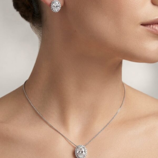 Conjunto oval microcravejado banhado ouro 18k premium atacado