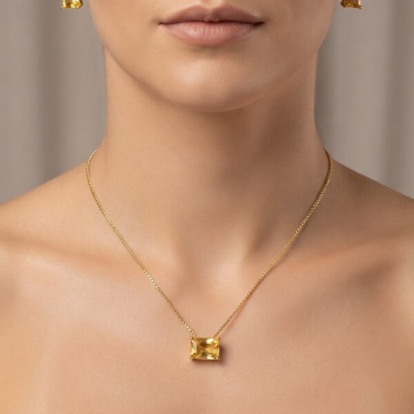 Conjunto retangular banhado ouro 18k premium atacado JY Semijoias